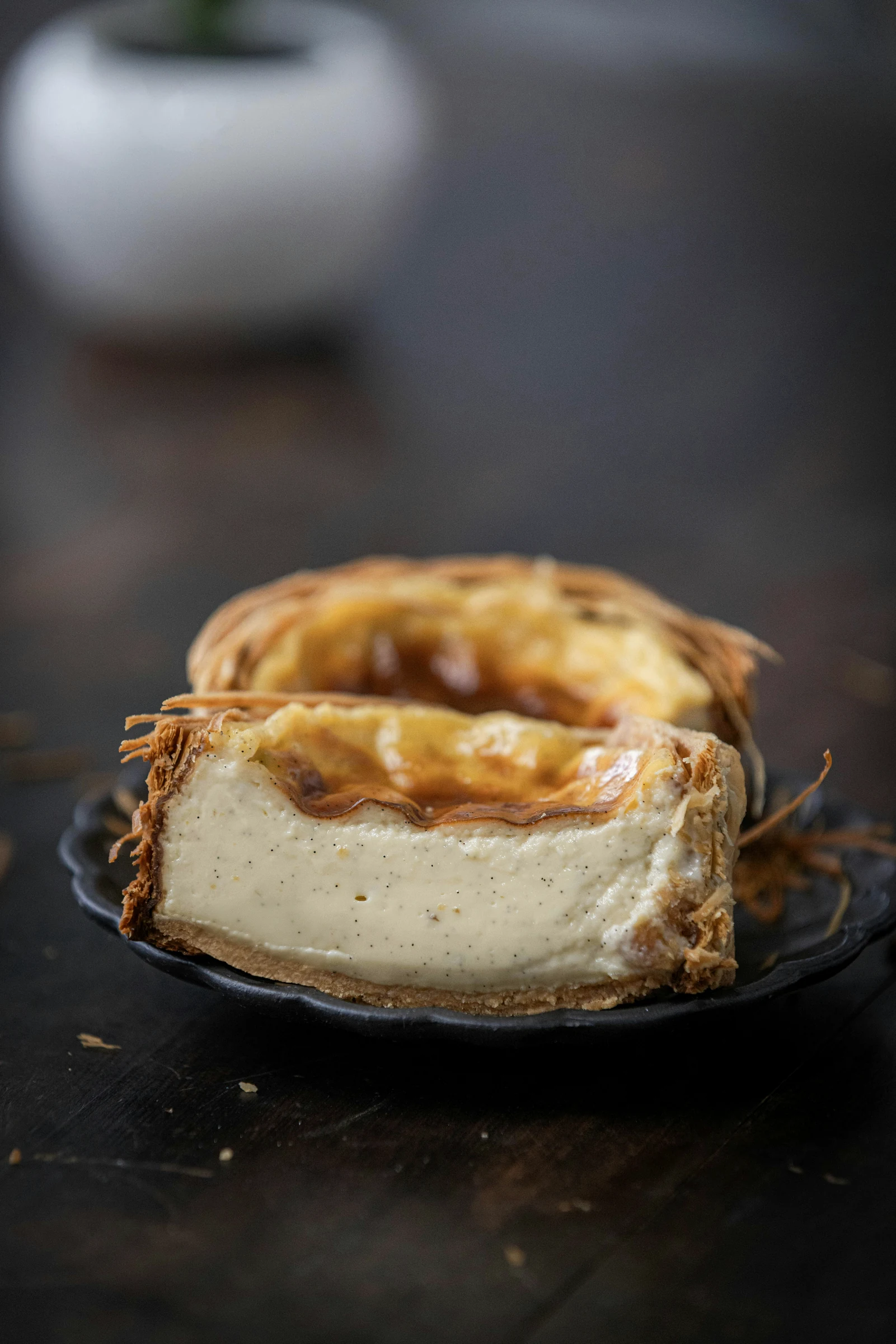A creamy caramelized Basque cheesecake