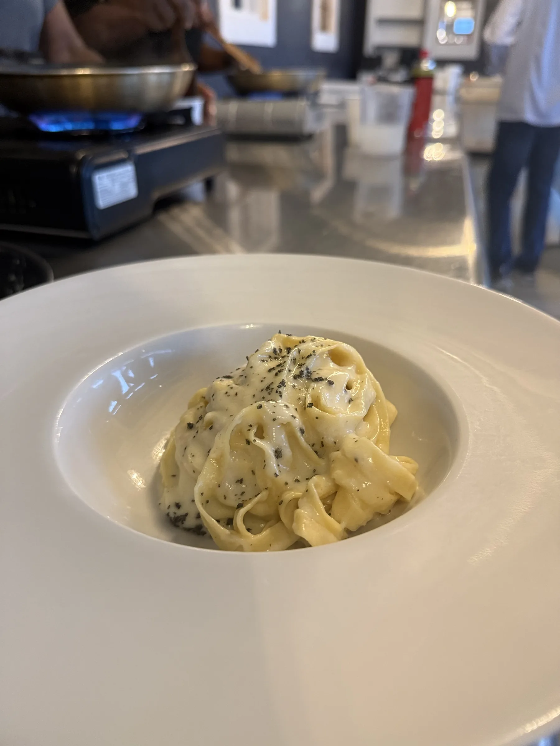 Handmade pasta plated at Sobremesa